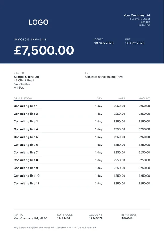 Banner invoice template