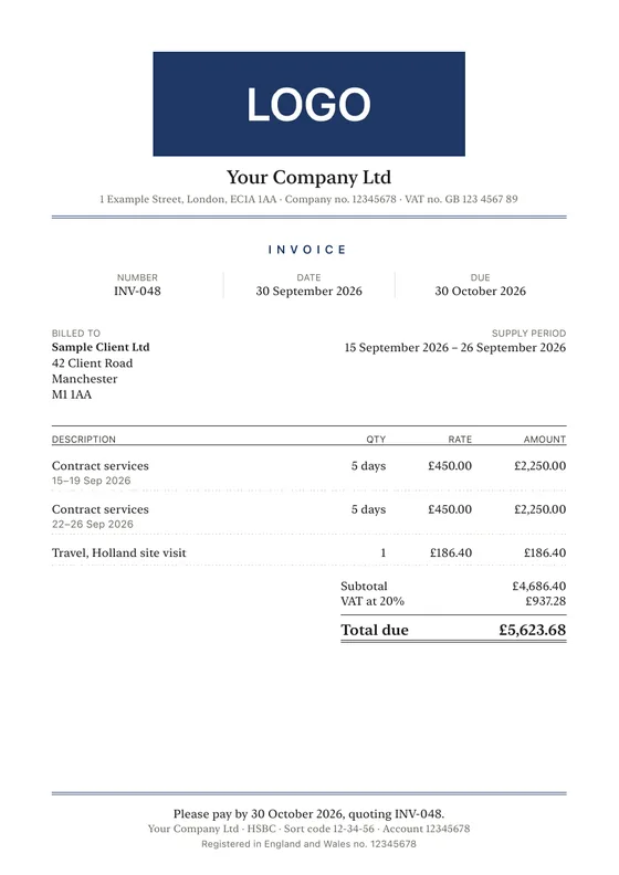 Ledger invoice template